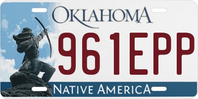 OK license plate 961EPP