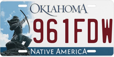 OK license plate 961FDW