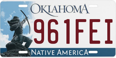 OK license plate 961FEI
