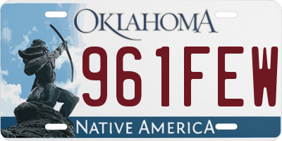 OK license plate 961FEW
