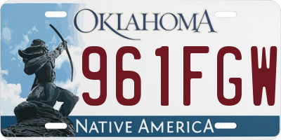 OK license plate 961FGW
