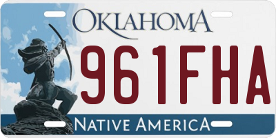 OK license plate 961FHA