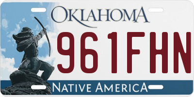 OK license plate 961FHN