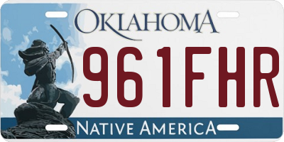 OK license plate 961FHR