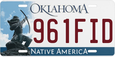 OK license plate 961FID