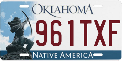 OK license plate 961TXF