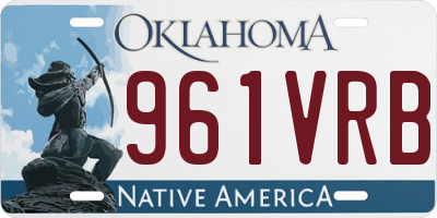 OK license plate 961VRB
