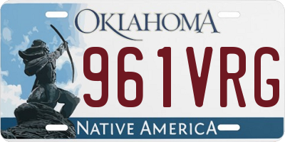 OK license plate 961VRG