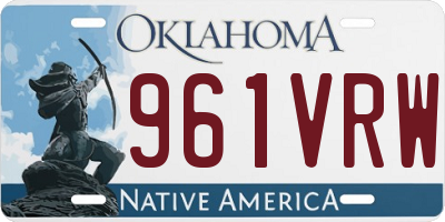 OK license plate 961VRW