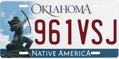 OK license plate 961VSJ