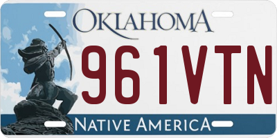 OK license plate 961VTN