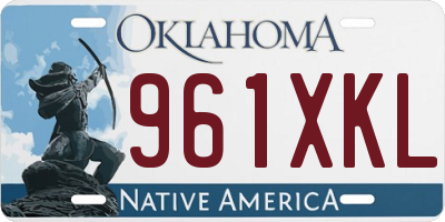 OK license plate 961XKL