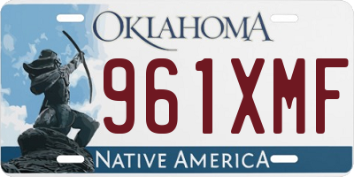 OK license plate 961XMF