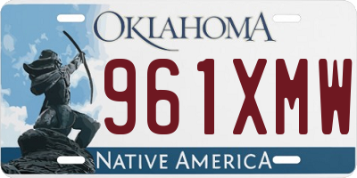 OK license plate 961XMW