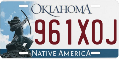 OK license plate 961XOJ