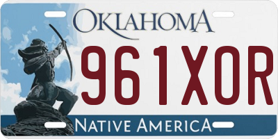 OK license plate 961XOR