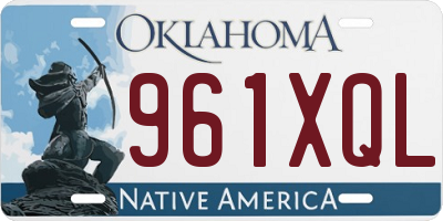 OK license plate 961XQL