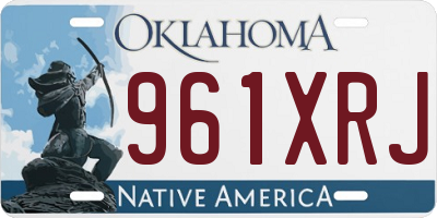 OK license plate 961XRJ