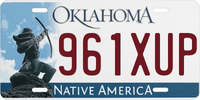 OK license plate 961XUP