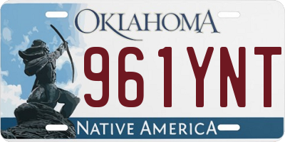OK license plate 961YNT