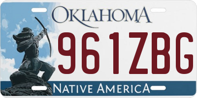 OK license plate 961ZBG