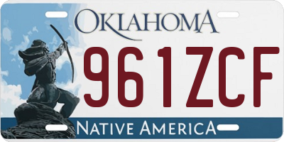 OK license plate 961ZCF