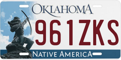 OK license plate 961ZKS