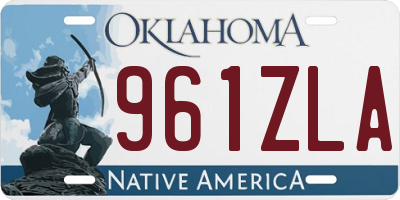 OK license plate 961ZLA