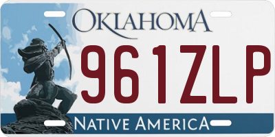 OK license plate 961ZLP