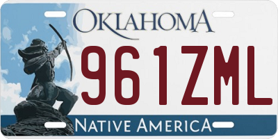 OK license plate 961ZML
