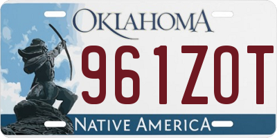 OK license plate 961ZOT