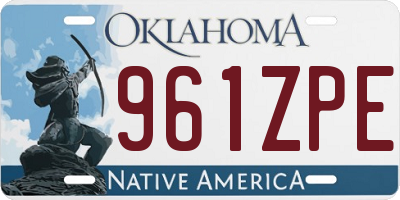 OK license plate 961ZPE