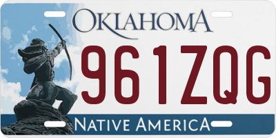 OK license plate 961ZQG