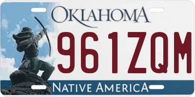 OK license plate 961ZQM