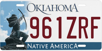 OK license plate 961ZRF