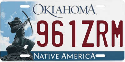 OK license plate 961ZRM