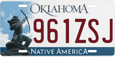 OK license plate 961ZSJ