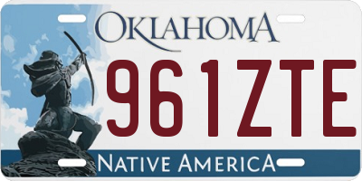 OK license plate 961ZTE