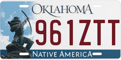 OK license plate 961ZTT
