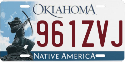 OK license plate 961ZVJ