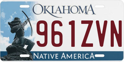 OK license plate 961ZVN