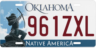 OK license plate 961ZXL
