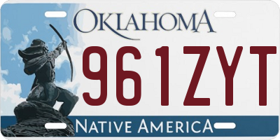 OK license plate 961ZYT