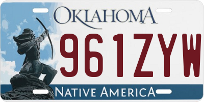 OK license plate 961ZYW