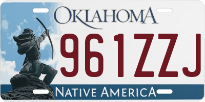 OK license plate 961ZZJ