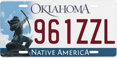 OK license plate 961ZZL