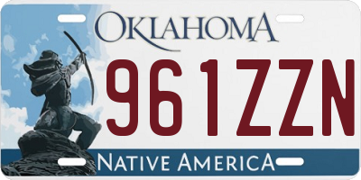 OK license plate 961ZZN