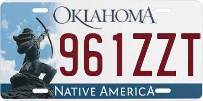 OK license plate 961ZZT