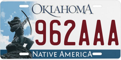 OK license plate 962AAA