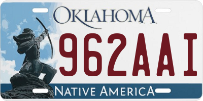 OK license plate 962AAI